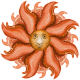 1400s Flower- Sun with Face &amp; Rays 