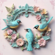 Blue bird wreath