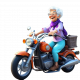 Grandma on Motorcycle