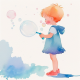 Girl with bubbles Paper