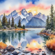 Tetons Watercolor 