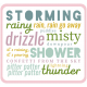 Umbrella Weather Words &amp; Tags Kit: rain word art tag