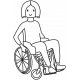 Draw it Kit #1 School kids - wheelchair kid 01 template