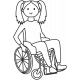 Draw it Kit #1 School kids - wheelchair kid 04 template