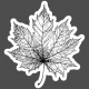 This Is Spooky Stickers: B&amp;W Leaf 2