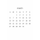 Monthly Calendar Half Letter March 2016