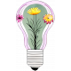 light bulb with flowers