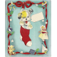 Memories and Traditions- Ephemera Card Puppy in Stocking