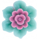 Unwind- Teal Plastic Flower