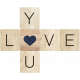 Rustic Charm- Love You Word Art