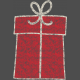 Christmas Chalkboard Decal Square Red Gift