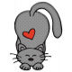 Cute Gray Cat Sticker 1