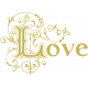 Love Gold Glitter Word-art