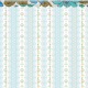 Blue Floral Paper with Doily Border