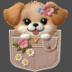 Applique Puppy in Pocket