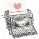 Love Knows Typewriter with Heart