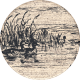 River Fog Ducks Round Sticker