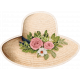 Lovely Garden Stickers: Straw Hat with Border