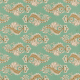 Coffee &amp; Donuts Green Paisley Paper