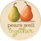 Perfect Pear Together Round Sticker 01