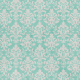 Vintage Blooms Green Damask Paper