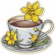 Afternoon Daffodil Extra vintage sticker teacup