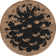 Wildwood Thicket Extras round sticker pinecone