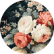 Charlotte&#039;s Farm Element round sticker floral