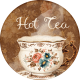 Lakeside Autumn Hot Tea Round Sticker