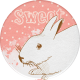 Feathers &amp; Fur Bunny Round Sticker