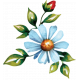Farmer&#039;s Market Light Blue Flower Sticker