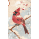 Winter Woods Vintage Ephemera Cardinal