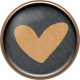 Cocoa and Shortbread Gray Heart Brad