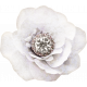 Evergreen flower white rhinestone
