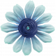 Black, White, and Read All Over- Turquoise Flower