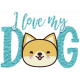 Love My Doggie_Aqua Word-art