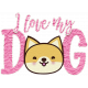 Love My Doggie_Pink Word-art