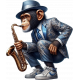 Chimpanzee Playing the Saxophone 3