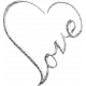 Word Art- Love Silver Glitter 2