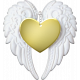 Baby- Angel Wings Heart Gold