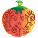 Fall Tapestry Scroll Designed Pumpkin Element