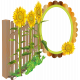 Fall Tapestry Sunflower Fence Frame Element