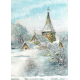 Vintage Winter Snowy Church Landscape Element