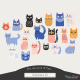 For The Love Of Cats Illustrations Kit