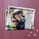 Selfie in mock newspaper